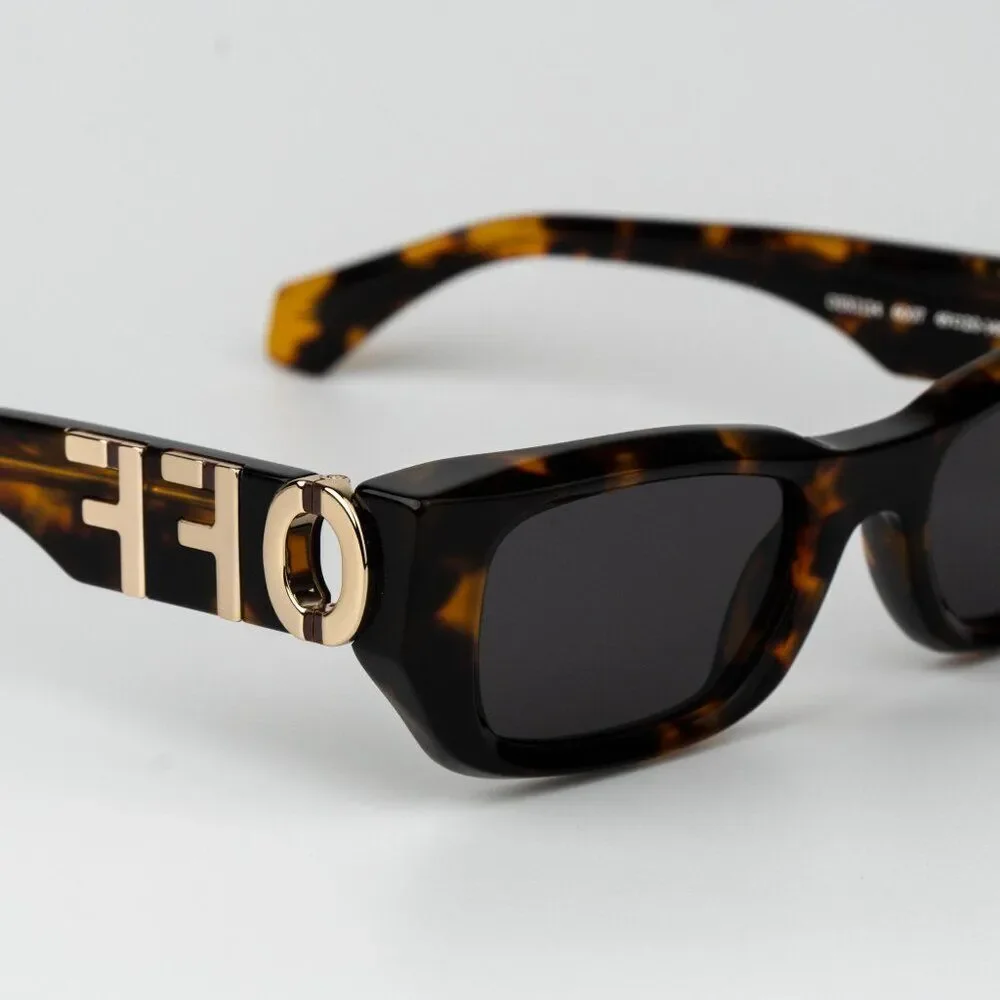 Off-White FILLMORE Men Sunglasses Havana Grey Square OERI124 6007 NEW AUTHENTIC